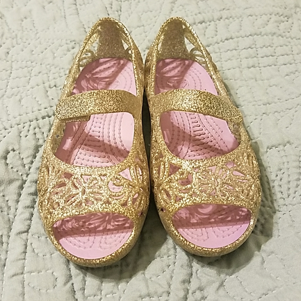 Silver glitter crocs 10 toddler sandals isabella